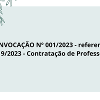 CONVOCAÇÃO Nº 001-2023 - Edital IFMT nº 19/2023 Contratação de Professor Substituto 