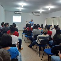 Flávio Dessaune Tardin , pequisador da EMBRAPA Milho e Sorgo durante palestra no IFMT Campus Confresa 